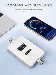 F10 Series | Cell Phone Signal Booster For All European Carriers on Band 3/20 | 70dB Max Gain Cellular Repeater | Boost 4G LTE 3G GSM Signals | Comes with Directional Antenna