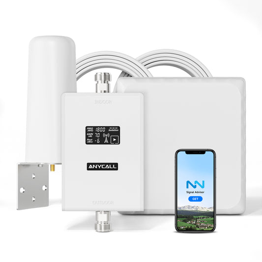 F10 Series | Cell Phone Signal Booster For All European Carriers on Band 3/20 | 70dB Max Gain Cellular Repeater | Boost 4G LTE 3G GSM Signals | Comes with Omni-directional Antenna